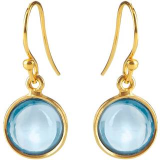 Susanne Friis Bjørner Øreringe - SFB - Øreringe i forgyldt med blå sten - 5521-2-186