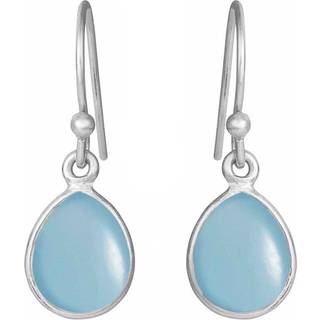 Susanne Friis Bjørner Øreringe - SFB - Øreringe i sølv med en lyseblå sten -5249-1-111