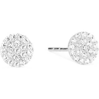 Susanne Friis Bjørner Øreringe - SFB - Rund plade øreringe i sølv med sten af zirkonia - 5556-1-185