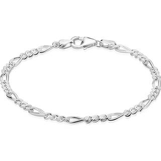 BNH - Figaro sølv / forgyldt armbånd med karabin lås