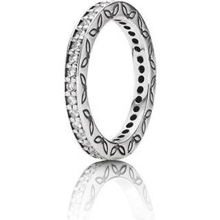 Pandora - Sølvring med zirkonia og mønster - 190618cz