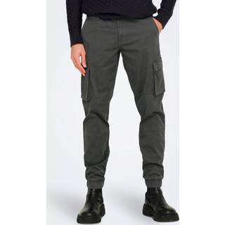 Only & Sons Cam Stage Cargo Cuff Pants Grey Pinstripe