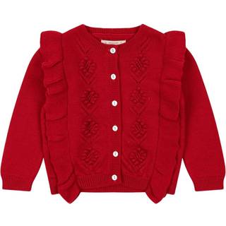 Konges Sløjd Fiol Frill Cardigan - Barbados Cherry 2 Y  Rød  2 år  kvinde