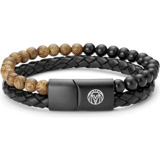 Icon Armbånd med Træperler & Læder