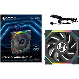 Lian Li UNI FAN SL Wireless LCD Black - Kabinet køler - 120mm - Sort med RGB LED lys - 29 dBA