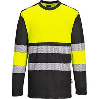 PW3 hi-vis kl. 1 T-shirt m- lange ærmer - Gul/Sort (Størrelse: XXXL)