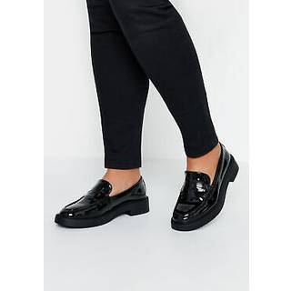 Yours Curve Yours Curve Black Wide Fit Wide Fit Saddle Loafer Patent Shoes
