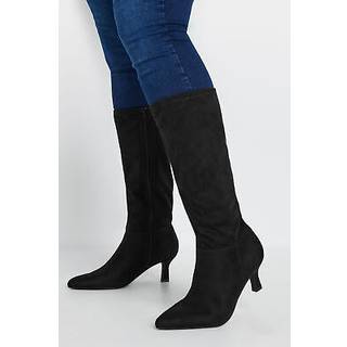 Yours Curve Yours Curve Black Extra Wide Fit Pointed Toe Knee High Boots