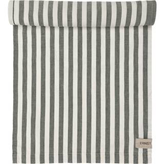 Ernst Løber bred stribe 45x150 cm, grøn/hvid