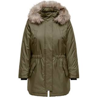 Khaki Parka Coat fra Only Carmakoma, størrelse M (46-48)