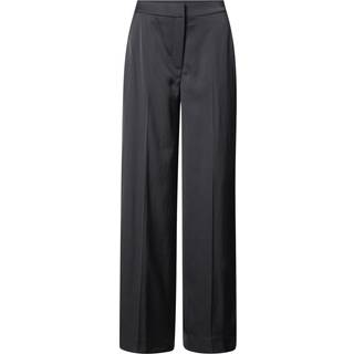 Straight Technical Satin Trousers - Black - 38