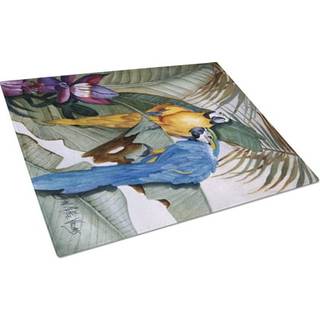 Caroline's Treasures JMK1195LCB Papegøjer Glasskærebord Stort dekorativt tempereret glas Køkkenskæring og serveringsplade Stor i stor størrelse H