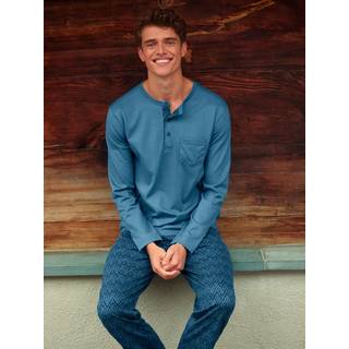 CALIDA Herren Longsleeve blau Baumwolle & Mix