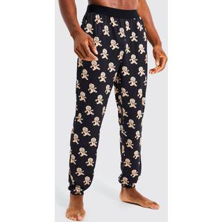 Mens Black Xmas Gingerbread Man Lounge Pant