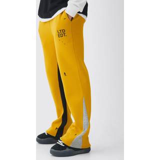 Mens Yellow Regular Fit Ltd Edt Man Paint Splatter Gusset Jogger