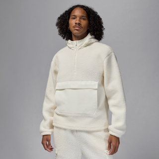 Højluvet Jordan Flight-pullover-hættetrøje i fleece til mænd - hvid - M