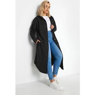Yours Curve Yours Curve Green Button Through Hooded Jacket