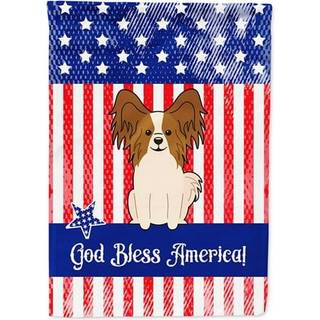 Caroline's Treasures BB3073GF Patriotic USA Papillon Red White Garden Size Outdoor-Flags
