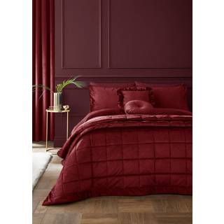 Catherine Lansfield Catherine Lansfield Raspberry Red Kingsley So Soft Matt Velvet Duvet Cover Set