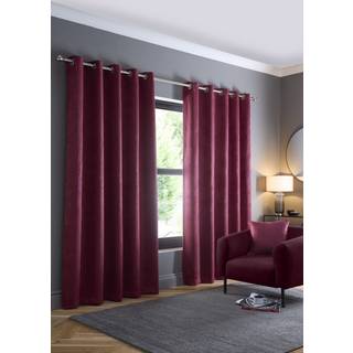 Fusion Fusion Wine Strata Room Darkening Woven Pair of Eyelet Curtains