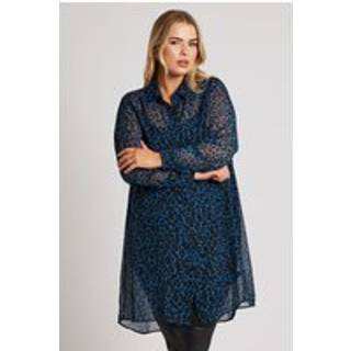 Yours Curve Yours Curve Blue Animal Print Longline Shirt
