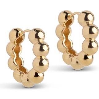 Enamel Ball Chunky Øreringe 18 kt. Forgyldt Sølv E401G - Dame - 925 Sterling Silver