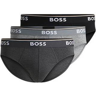 BOSS 3pak briefs i lysegrå, mørkegrå & sort til herre