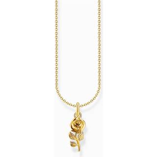Thomas Sabo KE2269-413-39-L45V Vergoldete Kette mit Rosen-Anhänger Damen