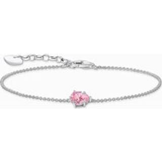 Thomas Sabo A2159-051-9-L19V Silbernes Armband m. pinkfarbenem Zirkonia Tropfen