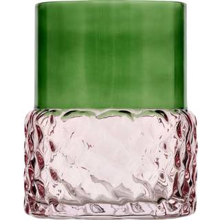 Villa Collection Styles fyrfadslysestage Ø7,7x10 cm Grøn-lyserød