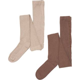 Minymo Børne Strømpebukser i uldmix - Hazel Brown - 140/146