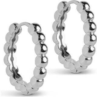 Enamel - Ball Large Hoops i sølv