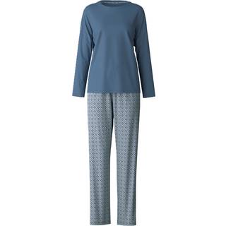 Calida Ornament Nights Pyjamas - Blue/Blue - X-Small