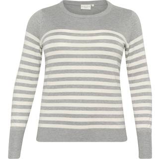 Kaffe Curve Kclizzy Striped Knit Pullover Strik 10582600 Grey Melange/Turtledove Stripe (SMALL)