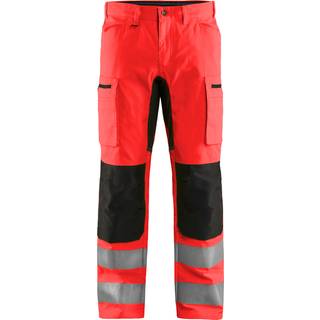 Blåkläder 1585 High Vis Buks med stretch / High Vis Arbejdsbuks med stretch - C152 - High Vis Rød/Sort