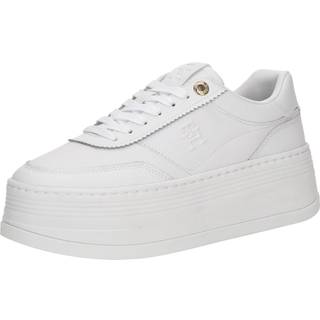 Leather Platform Court Trainers