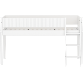 Højseng 120 Cm Med Stige Og Sengehest, 90x200 Cm, Hvid
