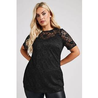 Yours Curve Yours Curve Black London Lace Sweetheart Top