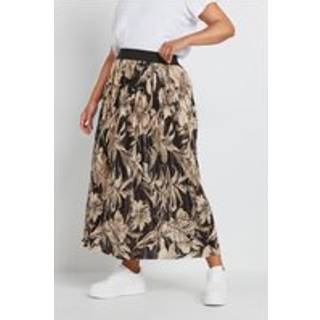 Yours Curve Yours Curve Black Floral Pleated Skirt