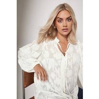 Yours Curve Yours Curve Black Coupe Tie Neck Blouse