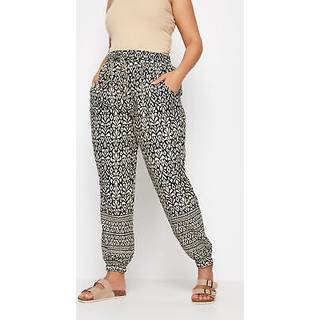 Yours Curve Yours Curve Black Ikat Print Joggers
