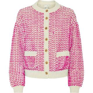YAS Cardigan - Gea - Birch/Fuchsia Fedora
