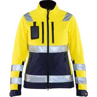 Blåkläder 4902 Dame High Vis Softshell Jakke / Dame High Vis Softshell Arbejdsjakke - 3XL - High Vis Gul/Marineblå