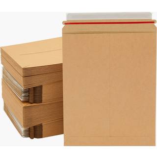 100-Pack Stay Flat Rigid Mailers 9x11,5 med selvklbende forsegling 450 gsm Solid bulk, brun papkonvolutter til forsendelse Fotos Magasiner Tegne