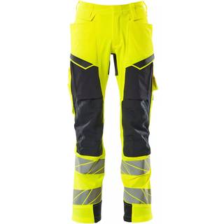 MASCOT ACCELERATE SAFE arbejdsbukser med knælommer, hi-vis gul/mørk marine - 76C58