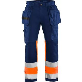 Blåkläder 1558 High Vis Buks med stretch / High Vis Arbejdsbuks med stretch - C148 - Marineblå/High Vis Orange
