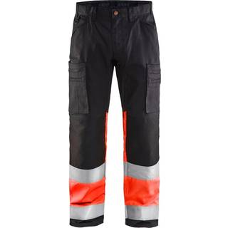 Blåkläder 1551 High Vis Buks med stretch / High Vis Arbejdsbuks med stretch - D84 - Sort/High Vis Rød