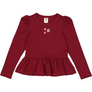 Müsli Apple printet bluse med peplum - Cabernet