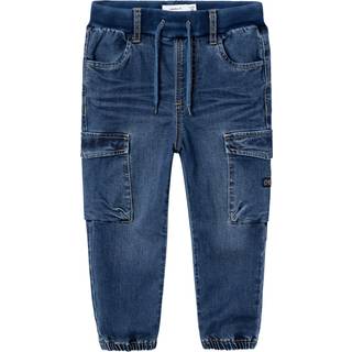 Name It Dark Blue Denim Baggy Cargo Jeans
