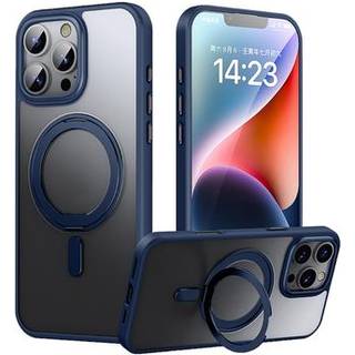iPhone 16 Pro Max Magnetisk Stativ Hybrid Cover - mørkeblå